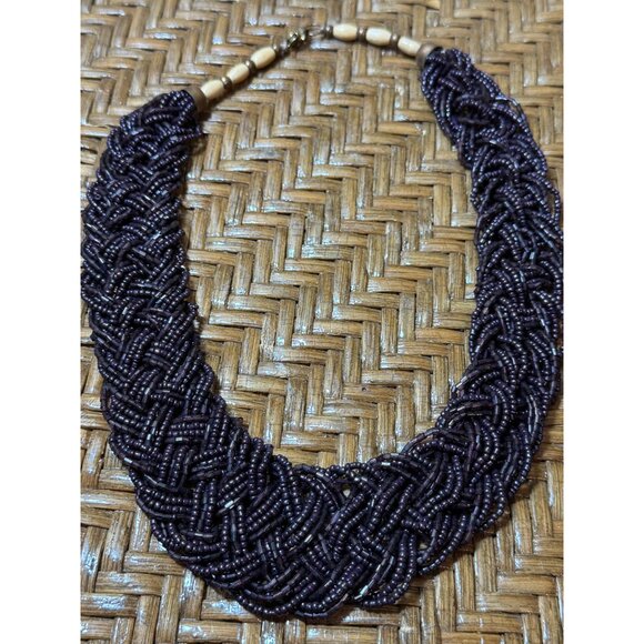 Marks And Spencer Beaded Statement Necklace Braided - Picture 3 of 9